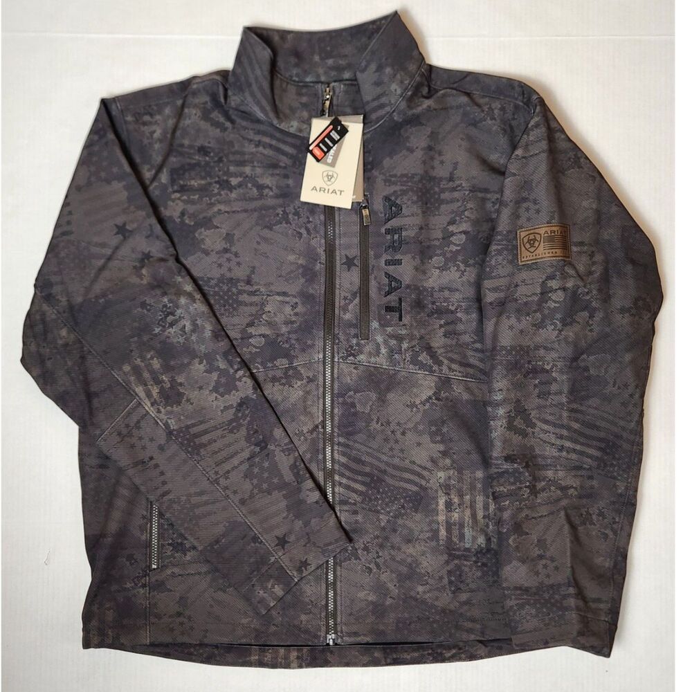 Ariat Men’s Patriot Flag Softshell Jacket Phantom Size XL